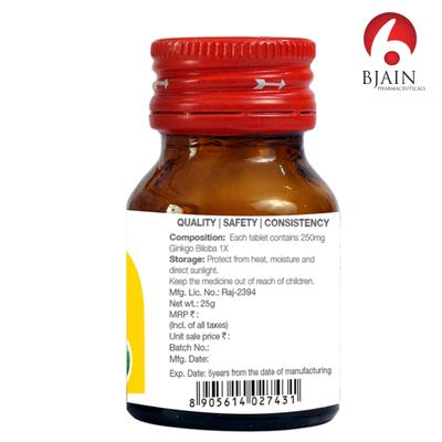 Bjain Gingko Biloba 1X Tablets 25 gm - Bio-Chemic