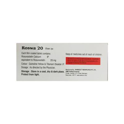 ROSWA 20 Tablet 10's - High Cholesterol-Dys
