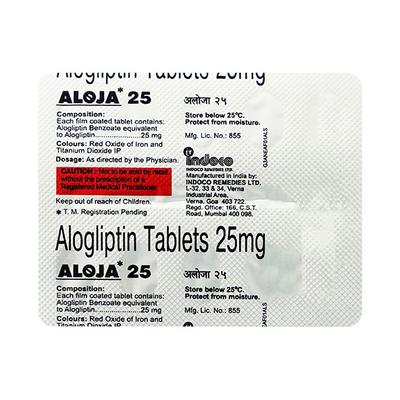 ALOJA 25mg Tablet 10's - Diabetes-Ant