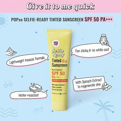 MyGlamm POPxo Selfie Ready Tinted Sunscreen SPF 50 Broad & Pectrum 30gm - Body Sunscreen