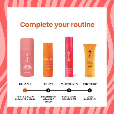 Foxtale Purify and Glow Cleanser + Mask with French Pink Clay 100 ml - Scrubs & Exfoliants