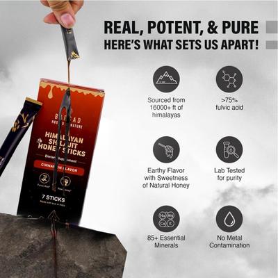 Bargad Himalayan Shilajit Honey Sticks - Cinnamon Flavour 7's - Speciality Medicines