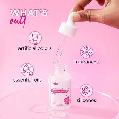 Plum 2% Hyaluronic Acid Serum with Bulgarian Rose Hydration Boost Fragrance Free 15ml - Face Serum