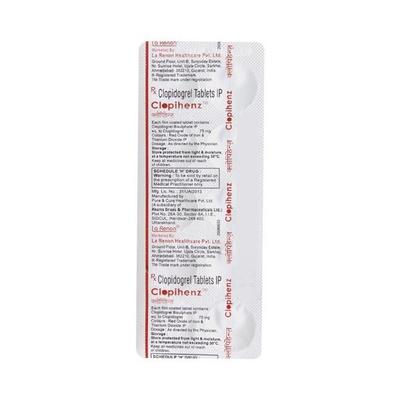 Clopihenz 75mg Tablet 10'S - Blood Clot-Ant