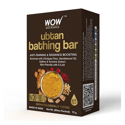 WOW Skin Science Ubtan Bathing Bar - Skin-Friendly with 5.5 pH 75 gm - Soaps