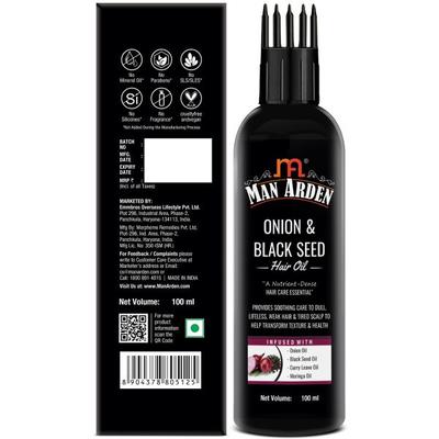 Man Arden Hair Oil with Comb Applicator - Onion & Black Seed 100 ml - Hair Oils