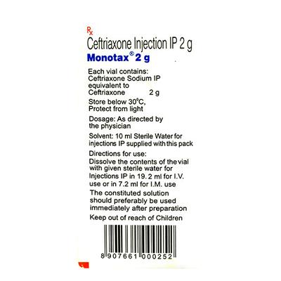 MONOTAX 2gm Injection 1's - Bacterial Infections-Cep