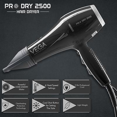 VEGA Professional Pro Dry 2200-2500W Hair Dryer for Men & Women with Cool Shot Button, VPPHD-01 1's - Hair Dryers