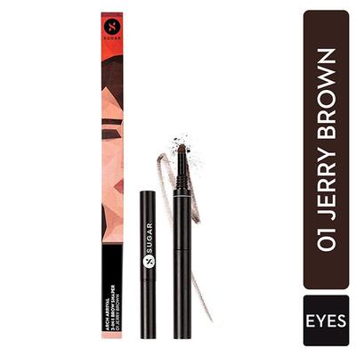 SUGAR Cosmetics Arch Arrival 3-in-1 Brow Shaper - 01 Jerry Brown (Medium Brown) 0.35 gm - Eyebrow Pencils & Enhancers