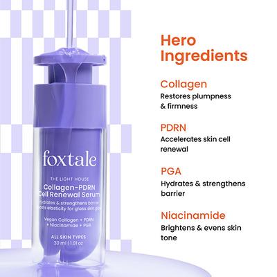 Foxtale Collagen-PDRN Cell Renewal Serum - Firm, Plump & Glass-Skin Glow 30 ml - Face Serum