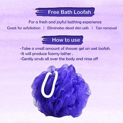Kazarmaa Calming and Relaxing Lavender Shower gel With loofah (Lavender) 250 ml - Shower Gels & Body Wash
