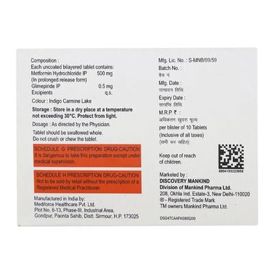 Glimestar M 0.5mg Tablet 10'S - Diabetes-Ant