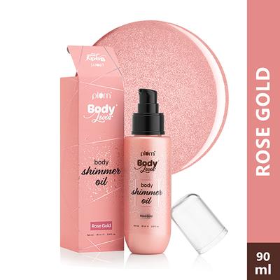 Plum BodyLovin' Body Shimmer Oil - Rose Gold, Long-lasting shimmer, Deep moisture, Fruity Fragrance 90 ml - Massage Oils