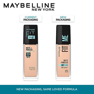 Maybelline New York Fit Me Matte+Poreless Liquid Foundation, 125 Nude Beige 30 gm - Foundation