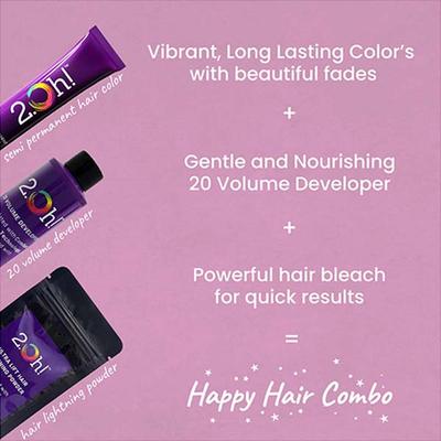 2.Oh! Semi Permanent Hair Color + Lightning Kit - Pastel Pink Combo 1's - Hair Creams