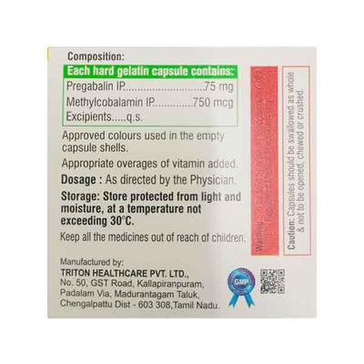 GABAFREE M 75mg Capsule 10's - Neuropathic Pain-Dru