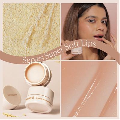 The Face Shop Vitamin E Korean Soothing Rice Lip Mask with Shea Butter for Soft, Hydrated Lips 7 gm - Lip Mask