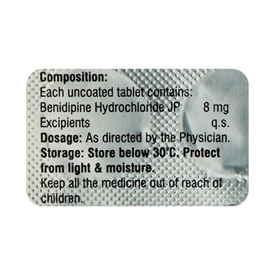 Benibuz 8mg Tablet 10'S - Hypertension-Cal