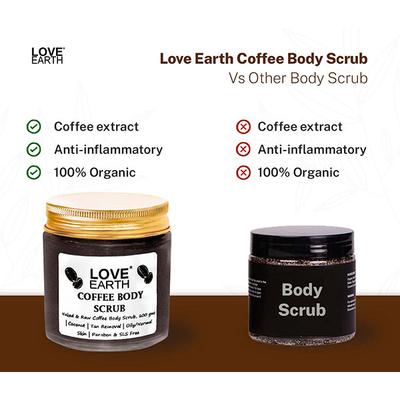 Love Earth Coffee Body Scrub With Organic Shea Butter & Vitamin E 100 gm - Body Butter