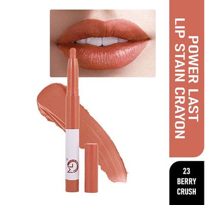 Matt Look Power Last Lip Stain Crayon Lipstick, Rich Colour, Non Transfer Berry Crush 1.3 gm - Lip Crayons