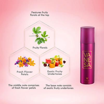 Vanesa Diva Deodorant Body Spray 150 ml - Women Deodorants/Roll-Ons
