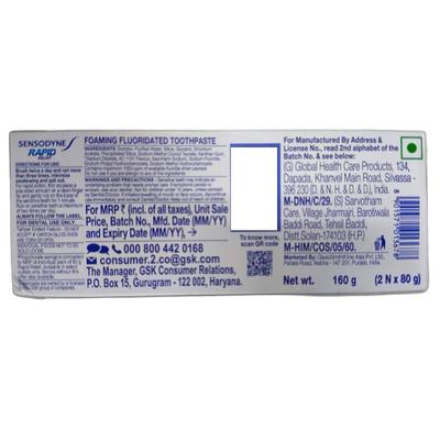 Sensodyne Rapid Relief Toothpaste (Pack of 2 x 80 gm) - Toothpaste