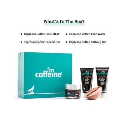 mCaffeine Strong Brew Espresso Gift Kit - Diwali Gift Sets & Combos For Women & Men 350 gm - Face Packs