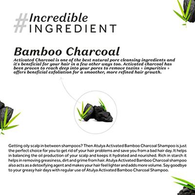 Atulya Activated Bamboo Charcoal Shampoo 300 ml - Face Scrubs