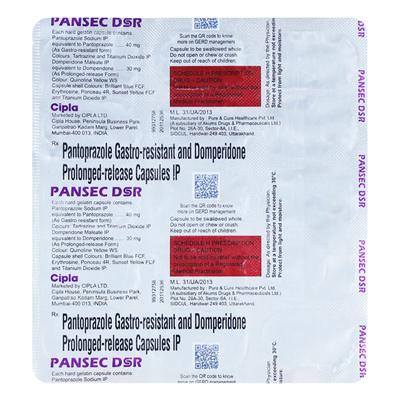 Pansec DSR Capsule 15'S - Ulcer/Reflux/Flatulence-Aaa