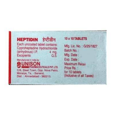 Heptidin 4mg Tablet 10'S - Appetite-App