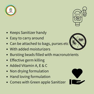Bloomsberry Sanitizer Combo Pack (Tortoise Holder + Green Apple Harvest) 30 ml - Hand Sanitizer