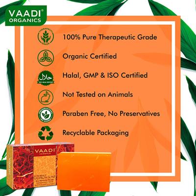 Vaadi Herbals Handmade Soap with Essential Oils - Luxurious Saffron Skin Whitening Therapy 75gm - Soaps