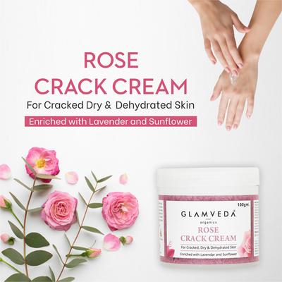Glamveda Rose Hand and Foot Crack Cream 100 gm - Foot Creams & Lotions