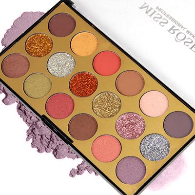 Miss Rose 12 Color Eyeshadow & 6 Color Glitter Palette 7001 - 82 M3 32 gm - Face Palettes