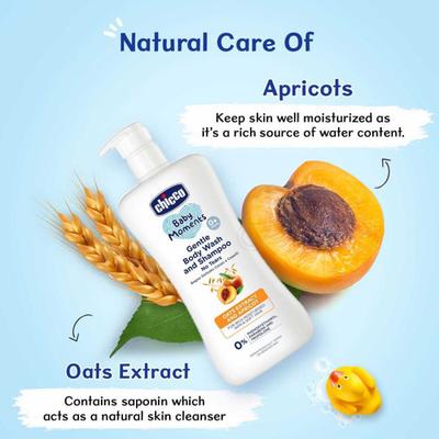 Chicco Baby Moments Gentle Bodywash & Shampoo 200 ml - Baby Body Wash