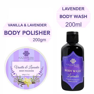 Kazarmaa Lavender Love bath and spa gift hamper set 1300 gm - Shower Gels & Body Wash