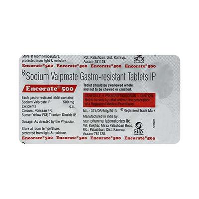 Encorate 500mg Tablet 10'S - Epilepsy/Convulsion-Ant