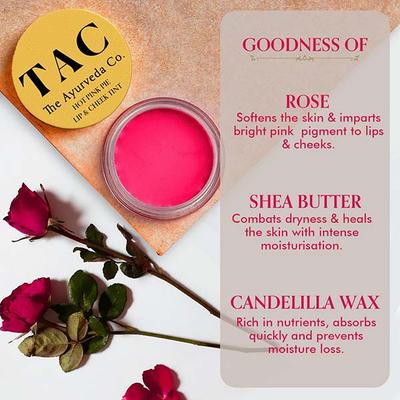 TAC - The Ayurveda Co. Hot Pink Pie Lip & Cheek Tint 5gm - Lip Stains & Tints