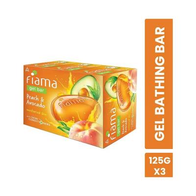 Fiama Gel Bar Peach and Avocado for moisturized skin with skin conditioners Soaps 375 gm - Soaps
