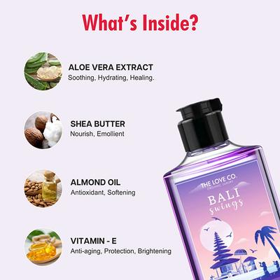 The Love Co. Bali Swings Body Wash - Daily Skin Moisture For Men and Women - Intense Hydration For Dry Skin 250 ml - Shower Gels & Body Wash