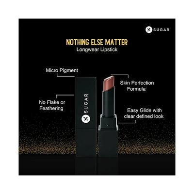 SUGAR Cosmetics Nothing Else Matter Longwear Lipstick - 01 Browning Glory 3.2gm - Lipsticks