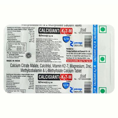 CALCIGIANT K2 7M Tablet 10's - Supplements-Cal