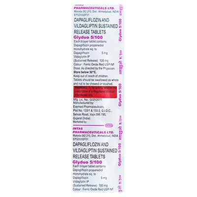 GLYDUO 5/100 Tablet 10's - Diabetes-Ant