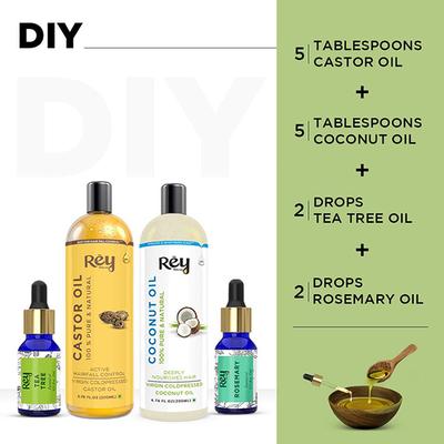 Rey Naturals Hair Oil Combo of 4 430 ml - Essential Oils