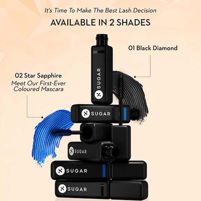 Sugar Cosmetics Bold Unfold Waterproof Mascara - 02 Star Sapphire 10 ml - Mascaras