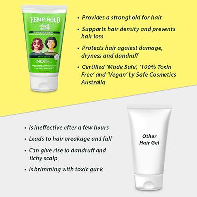 Super Smelly Hemp Hold and Style Natural Hair Gel 100 gm - Hair Gels & Waxes