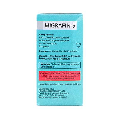 MIGRAFIN 5 Tablet 10's - Migraine