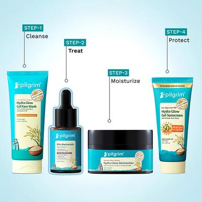 Pilgrim 10% Niacinamide with Kojic Acid & Korean Rice Water Face Serum for Clear & Glass Skin 30 ml - Face Mists
