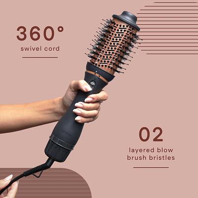 Winston 3-in-1 Hair Styling Blow Brush, Blow Dryer, Curling Iron, & Volumizing Brush- Silver and Grey 850 gm - Multi-Stylers