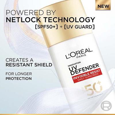Loreal Paris Uv Defender Invisible Resist Daily Sunscreen SPF50 PA Lightweight 30 ml - Body Sunscreen